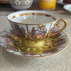 Elegant Gold and White Teacup Set